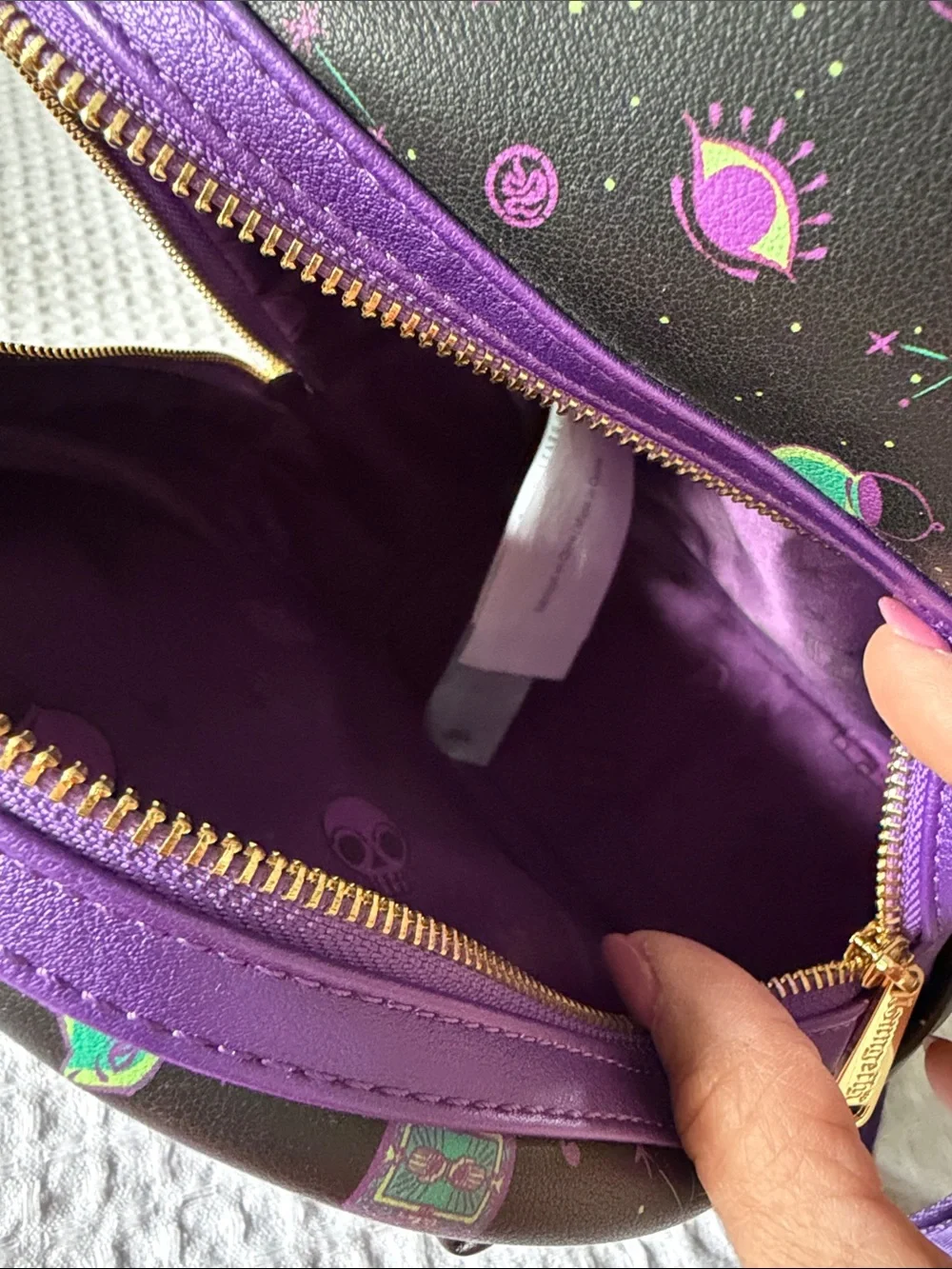 Disney Parks Loungefly Hocus-Pocus Mini Purple and Teal Space Print Backpack